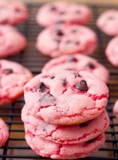 colorful cookies in pink