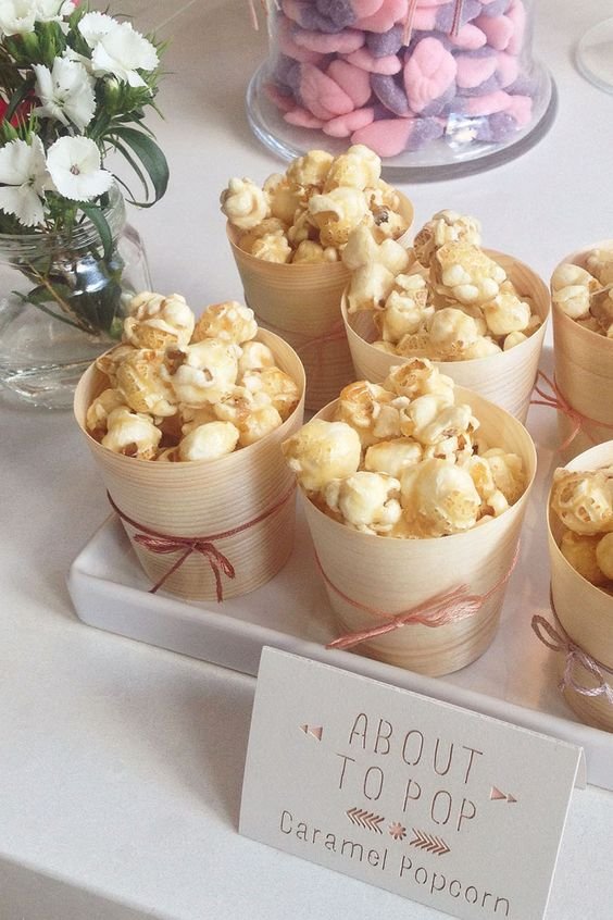 small cups of popcorn