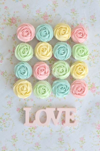 cupcakes with pink effect icing