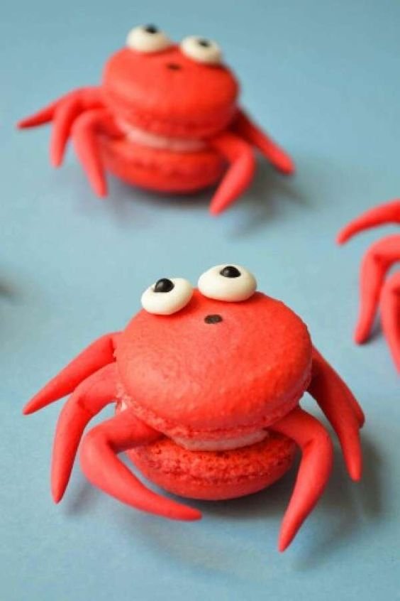 macaroon shaped crabs with pasta