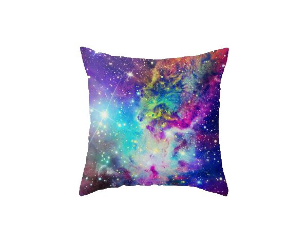 cushion with cosmos printed fabric