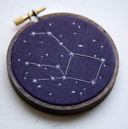 constellation embroidered in a circle