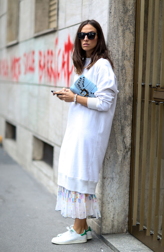 Milan style street veil dress