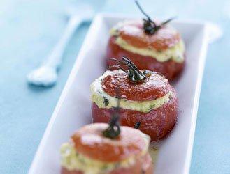 Tomatoes stuffed with herbs and bush