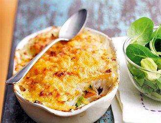 Fish gratin with vegetables