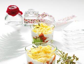 Salmon verrine with tomme