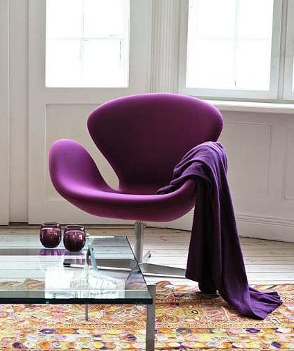 ultra purple armchair and plaid
