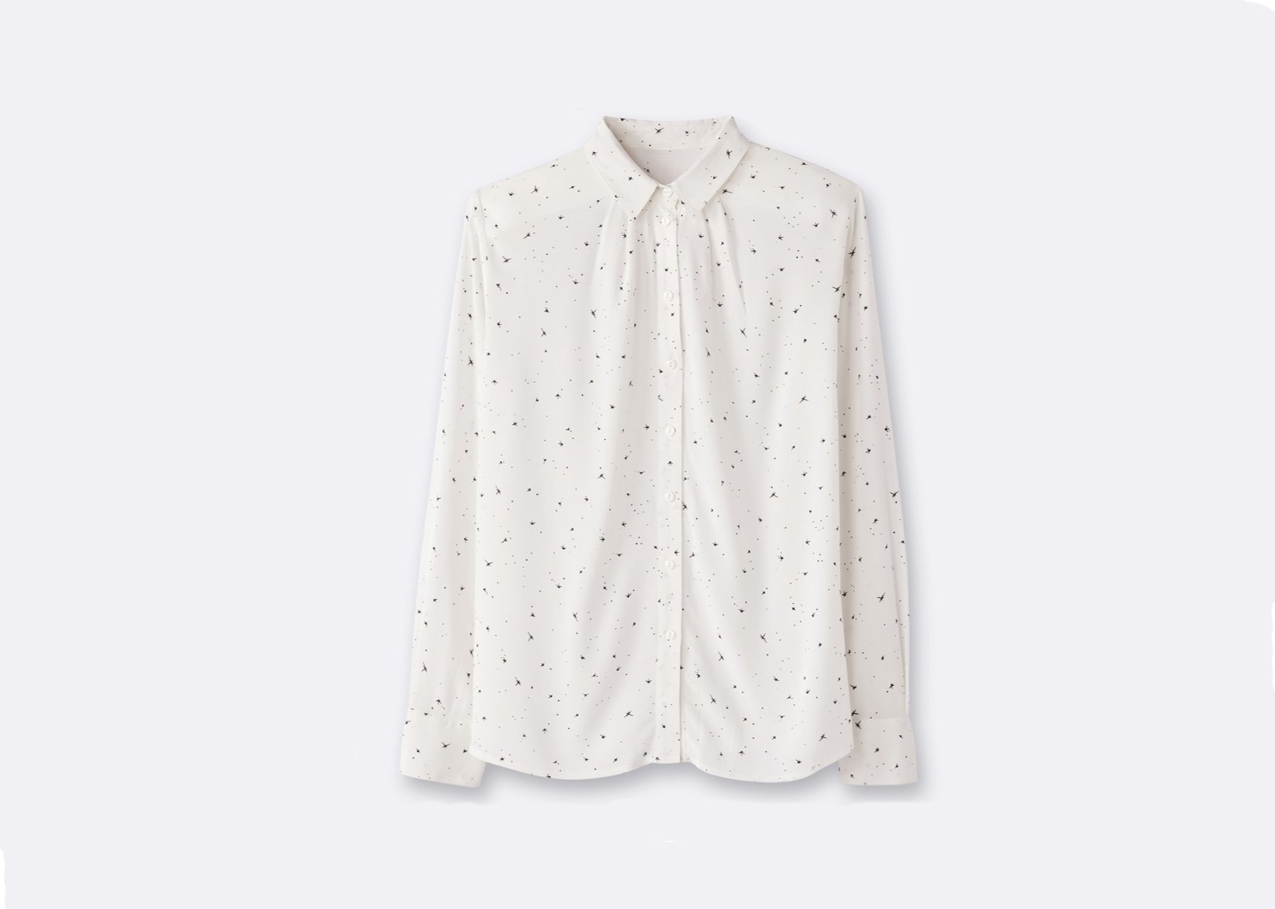 white blouse with black constellations