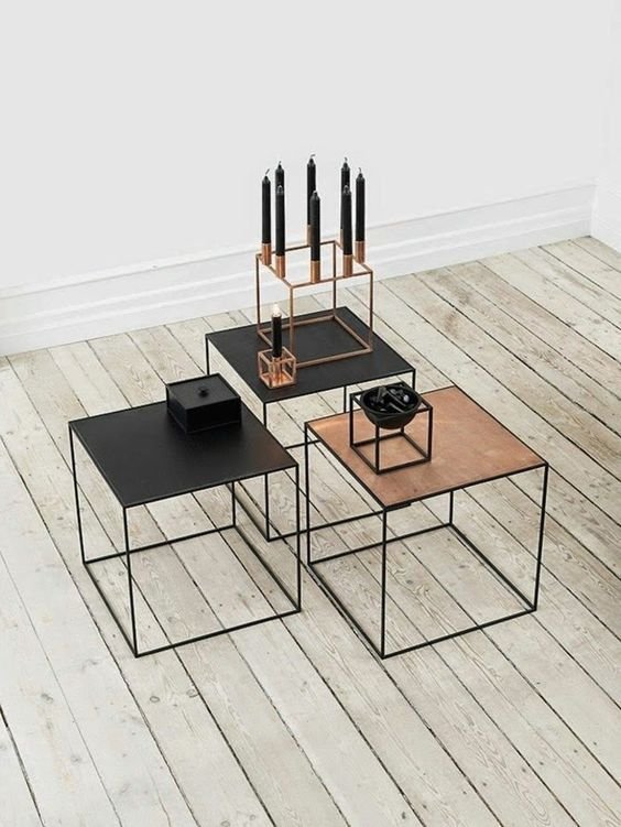 metal coffee table of different colors