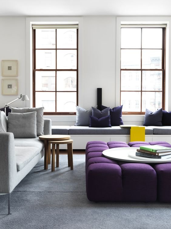 coffee table ultra-violet sofa