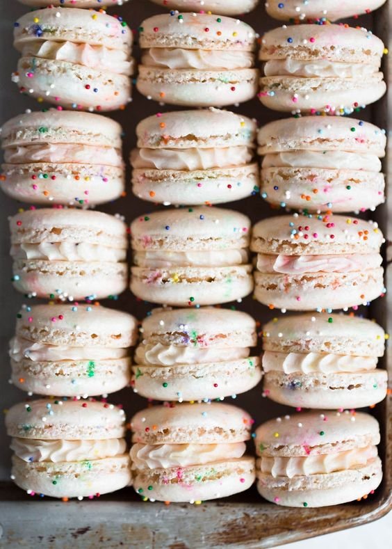 macaroons with colorful beads