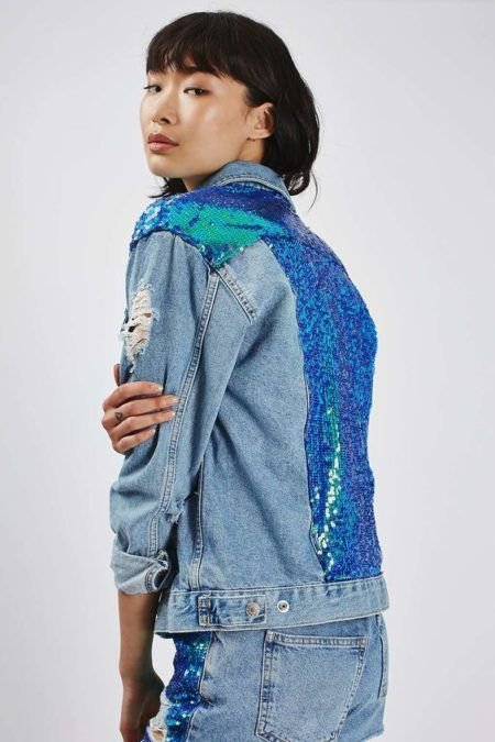 brilliant sequins embroidered all over the back