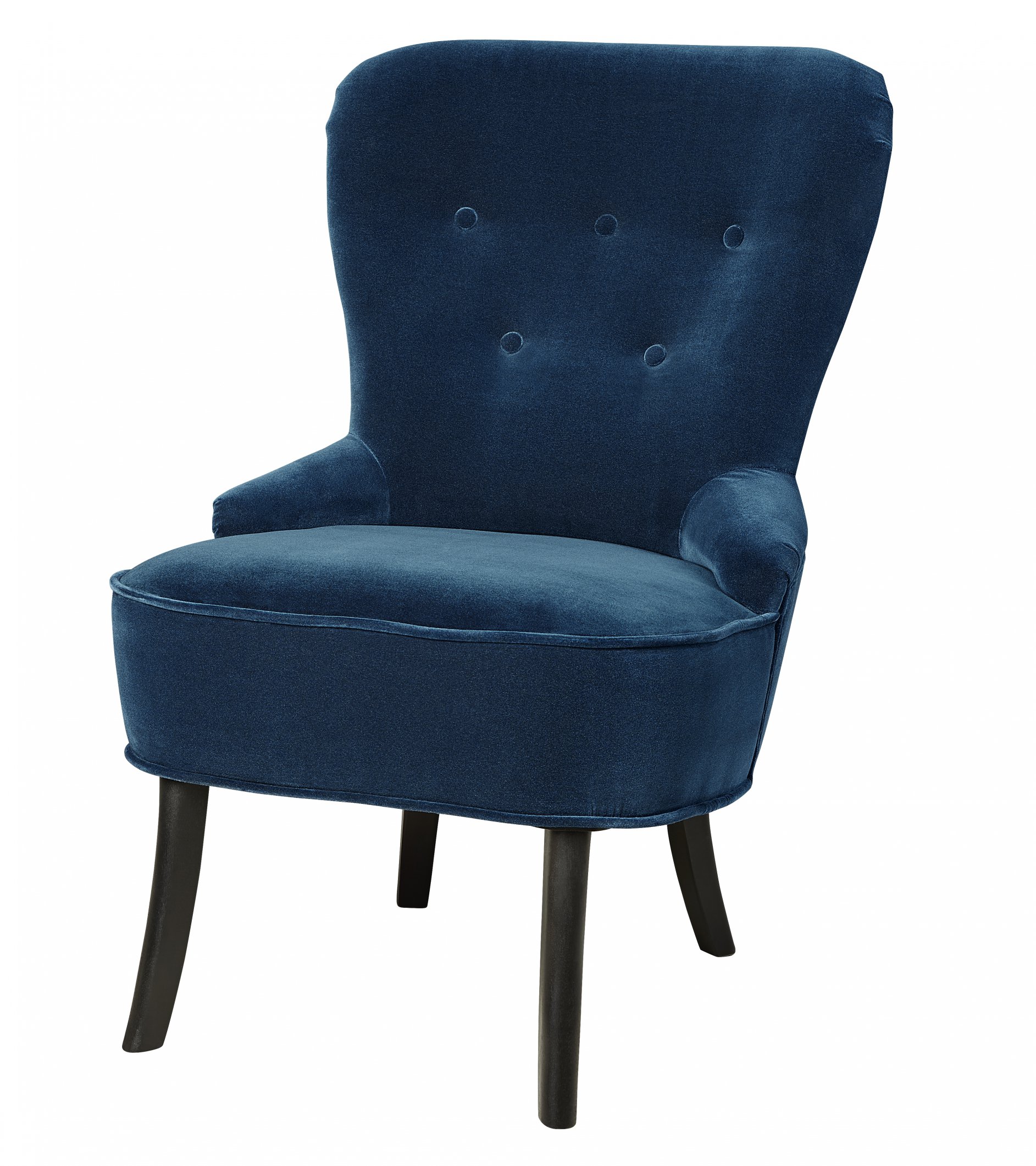 ikea blue velvet armchair