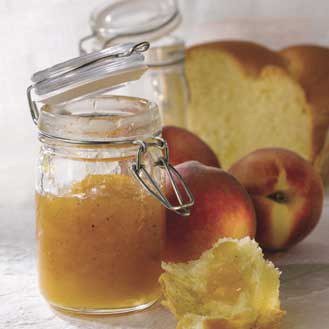 Peach jam with sweet spices and ginger