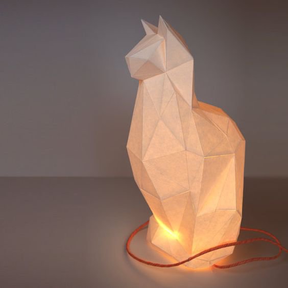 origami cat-shaped lamp