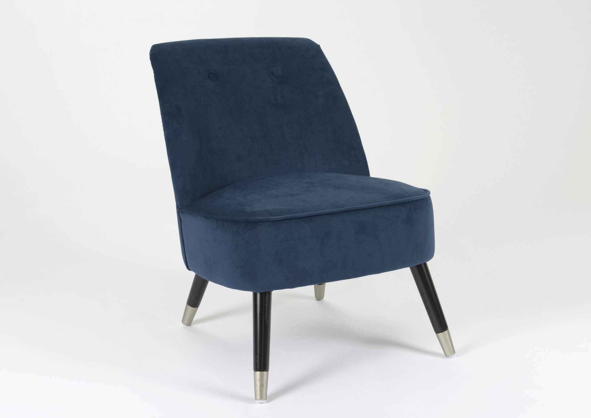 blue velvet armchair