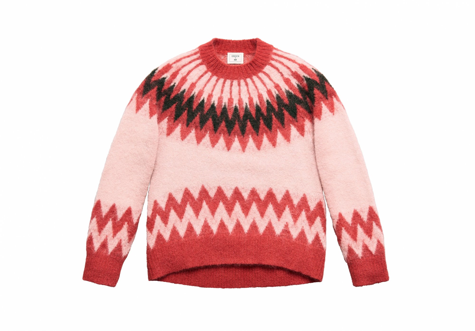 ski style sweater in shades of pink