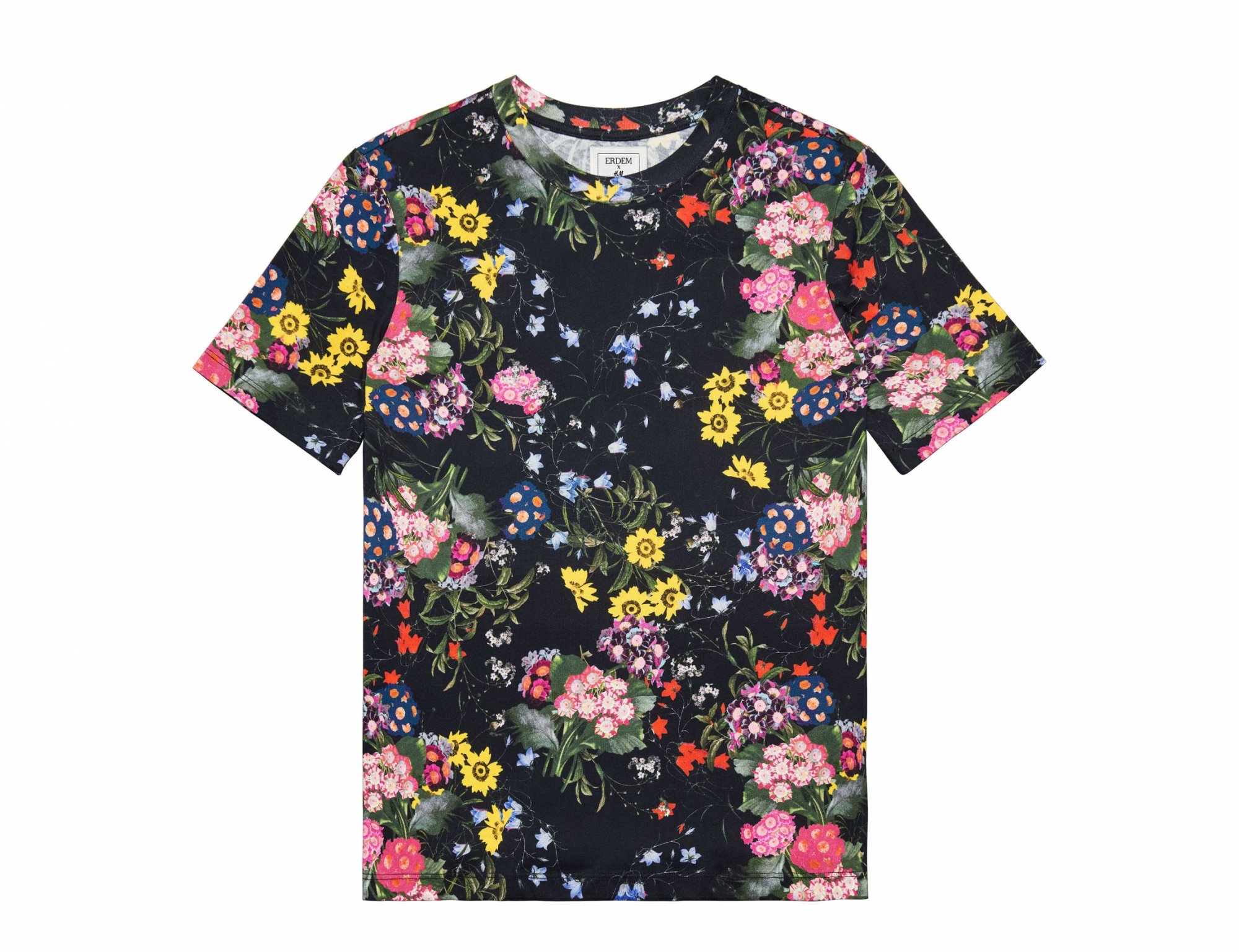 Black T-shirt with flowers