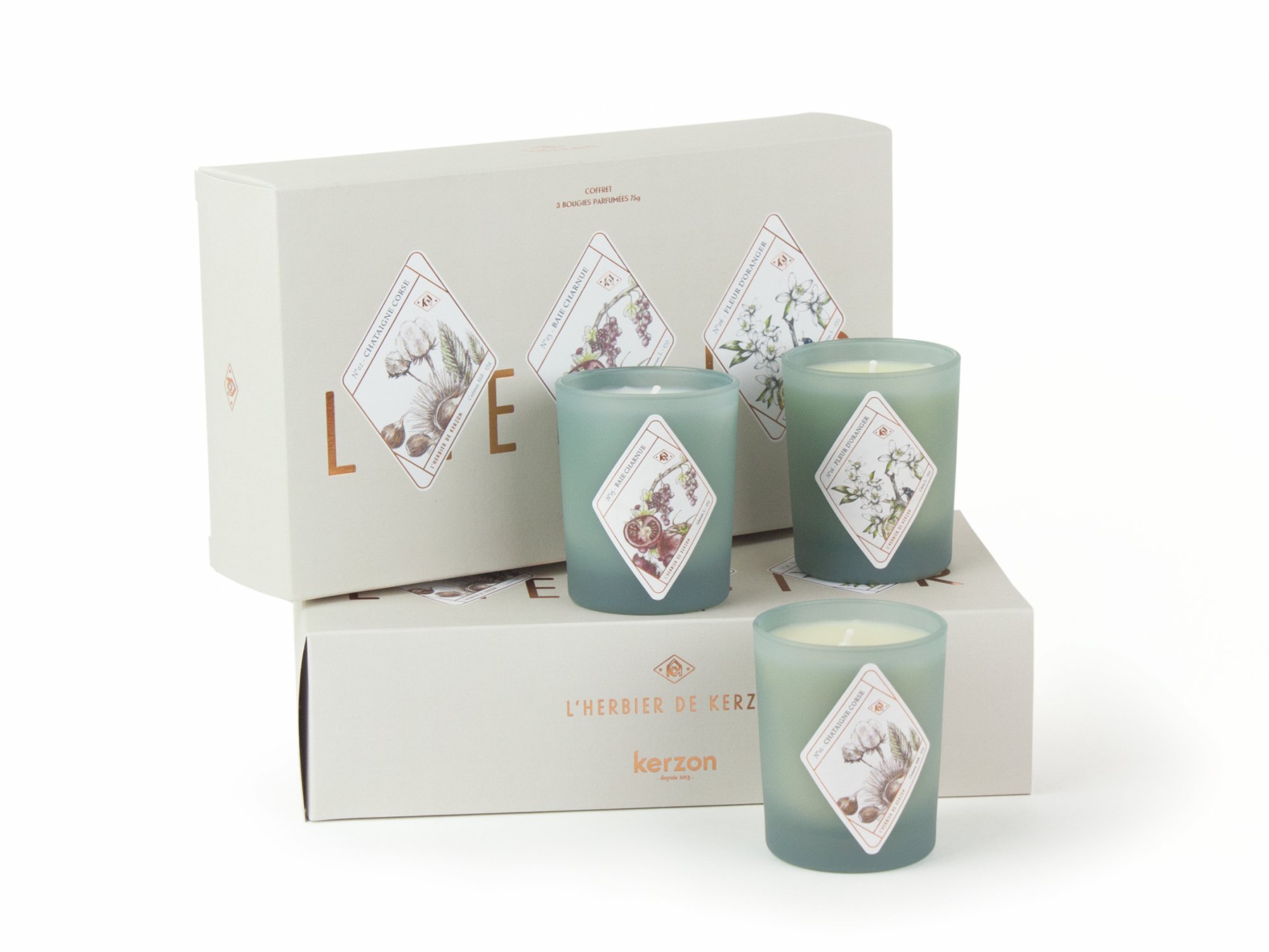 box of 3 Kerzon candles