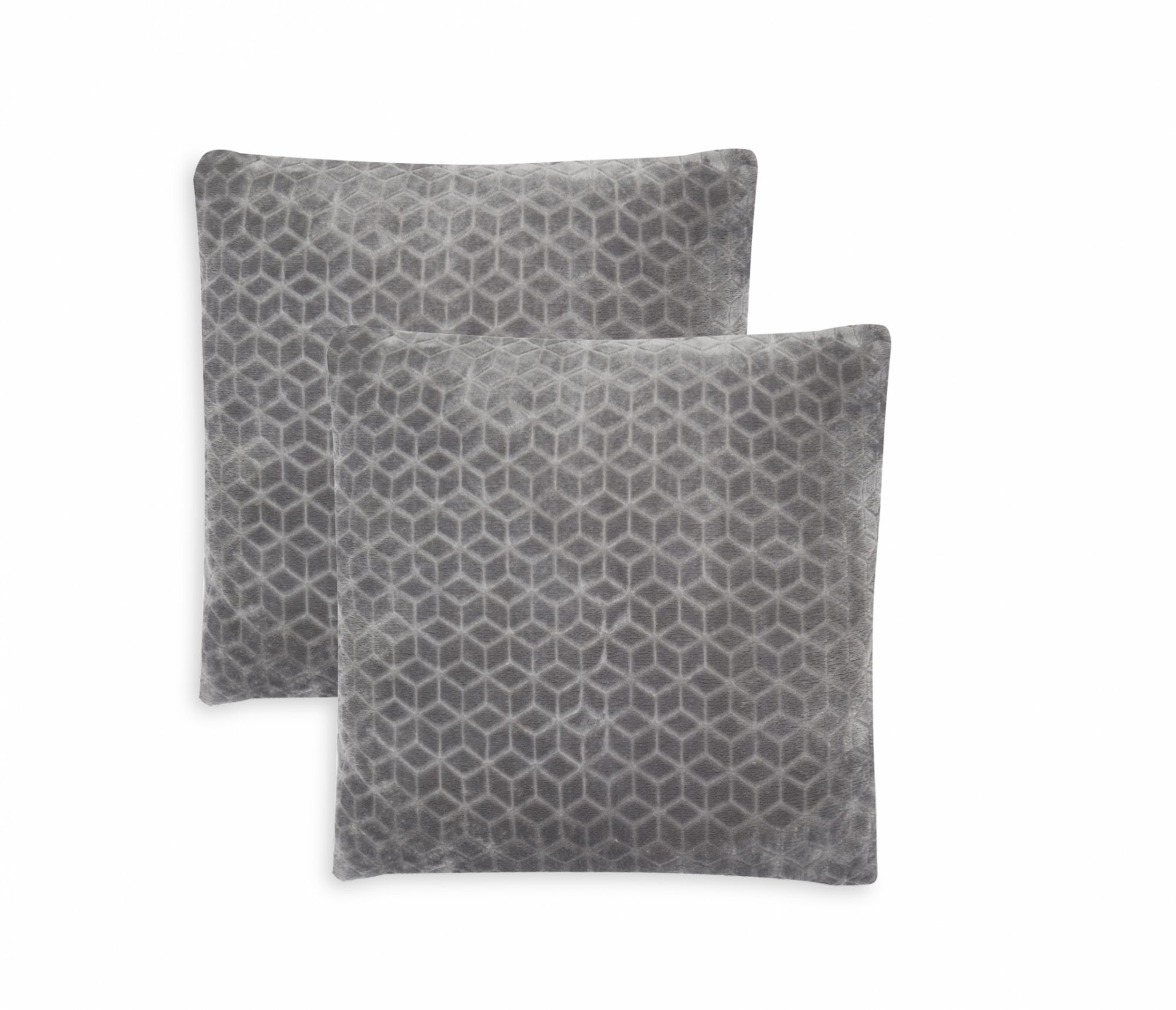 set of 2 geometric velvet cushions