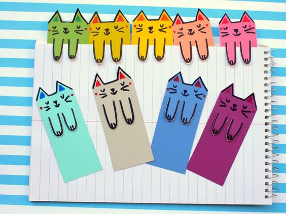 colored bookmarks colored cats