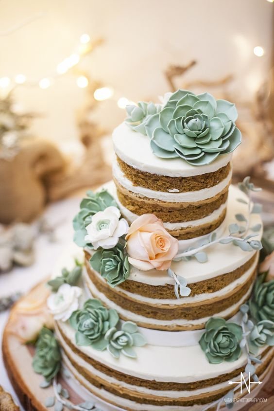 wedding cake with cream and sugar paste